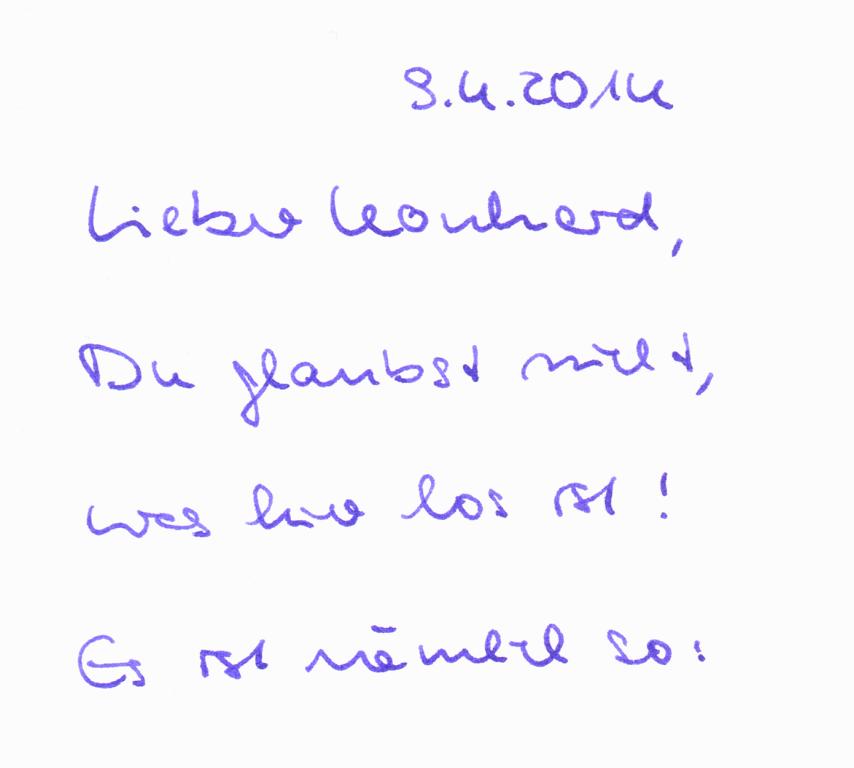 Lieber Leonhard ...